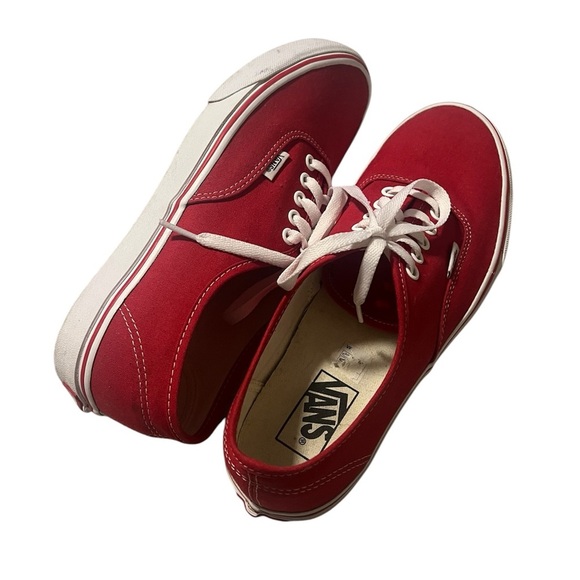 Vans Men's “Authentic shoe” Red Canvas Sneakers size 9.5 men’s - Picture 6 of 8